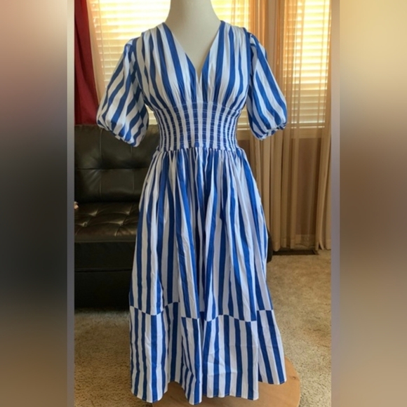 AYR Blue and White Striped Maxi Dress - Picture 5 of 9